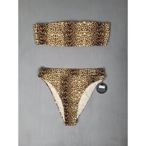 Mooncore Womens Two Piece Bikini Set Strapless Swimsuit Set Small